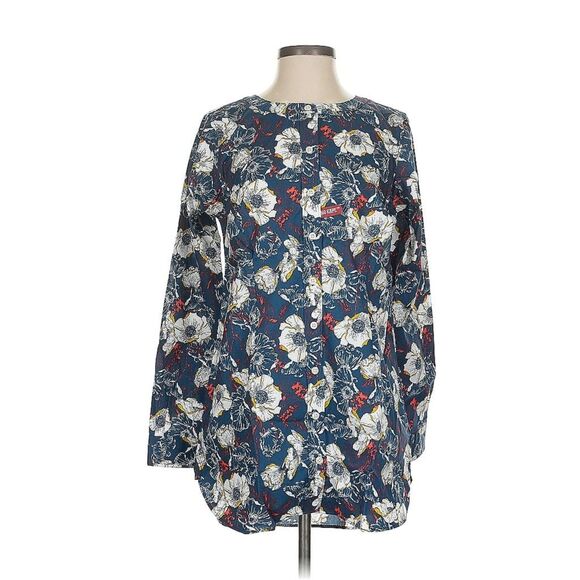 Duluth Trading Co. Wrinklefighter Tunic Floral Blue Womens XL - Picture 4 of 5